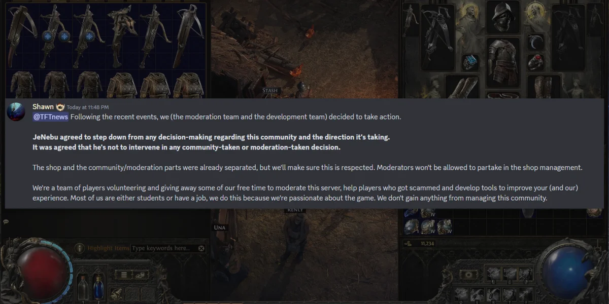 The Forbidden Trove Discord server during JeNebu's meltdown
