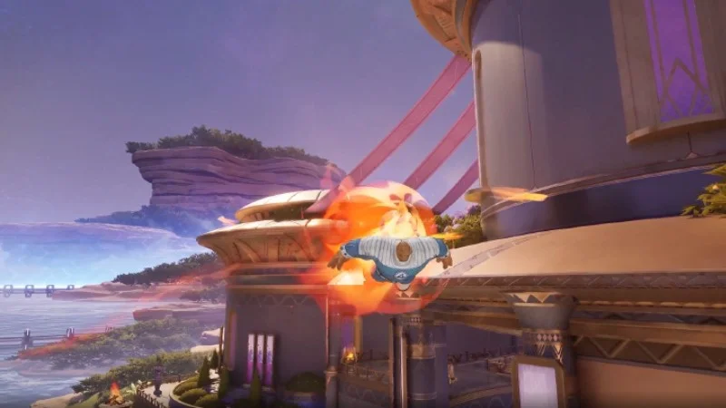 Human Torch carrying The Thing through the air in Marvel Rivals