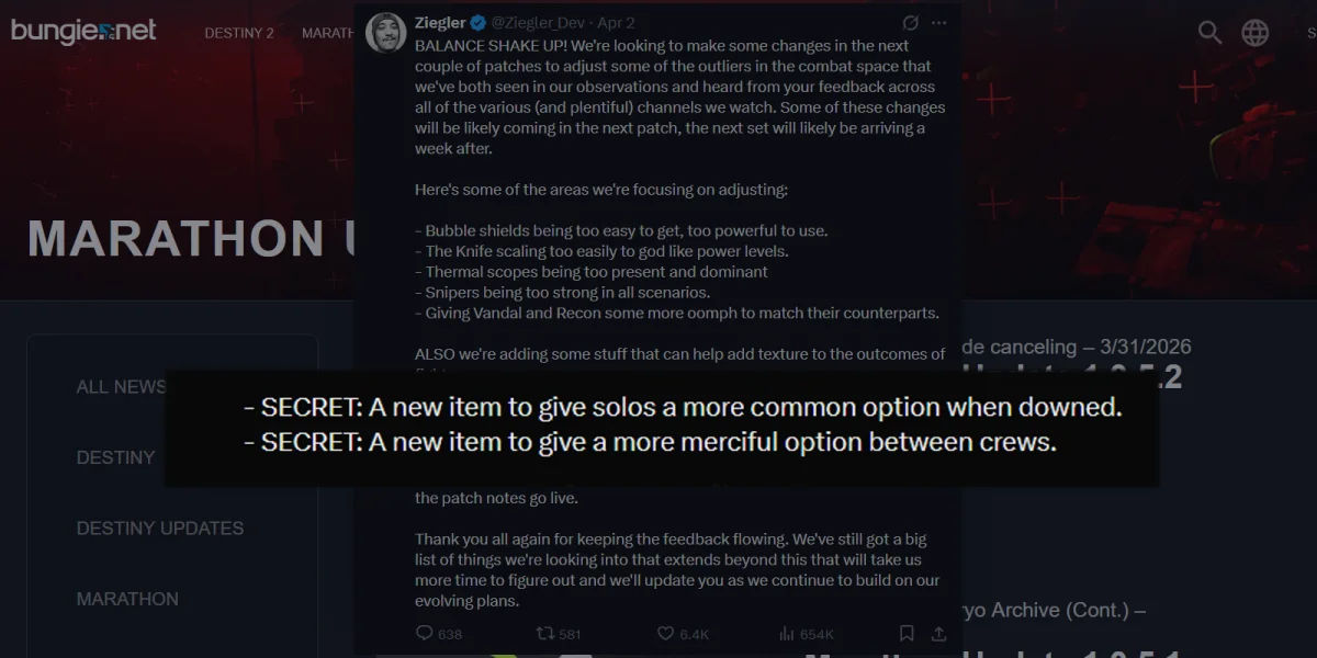 Marathon two mystery items teased for patch 1.0.6