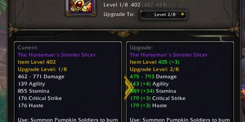 Item Upgrade Interface