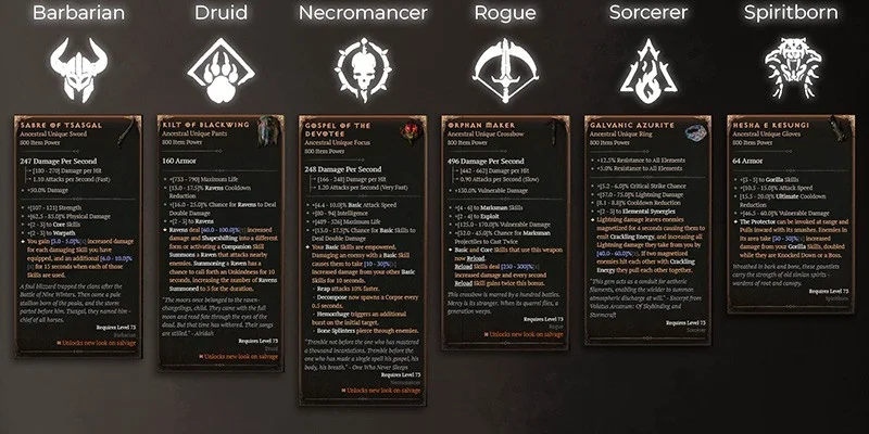 Diablo 4 Season 11 New Uniques
