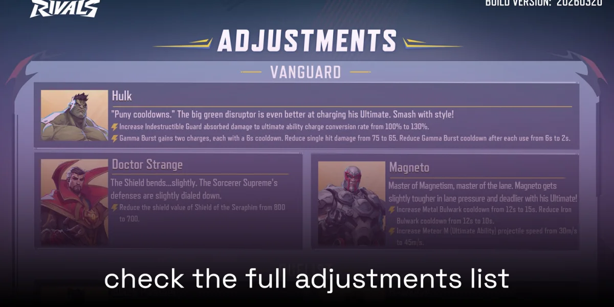 Marvel Rivals Season 7 balance changes and hero buffs and nerfs