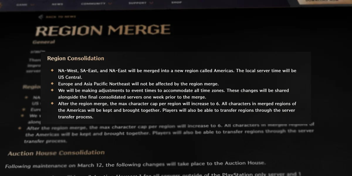 Throne and Liberty Americas region merge map