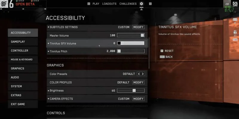 PS5 accessibility settings menu showing trigger options