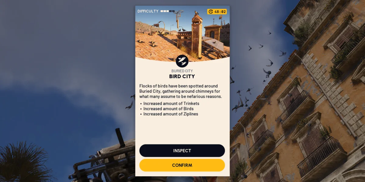 Bird City modifier active on Buried City rooftops in ARC Raiders