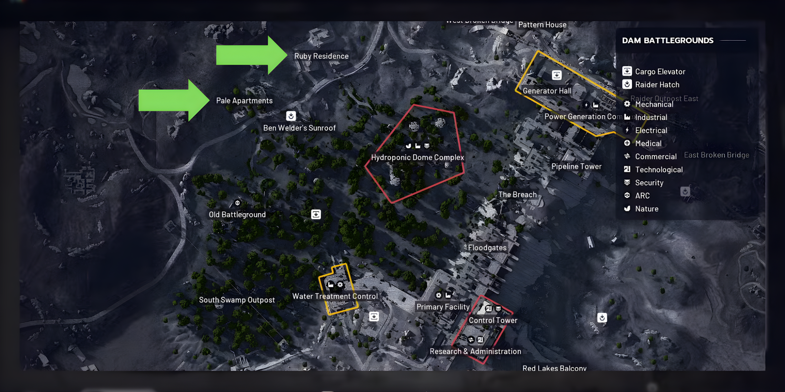 Dam map apartment locations