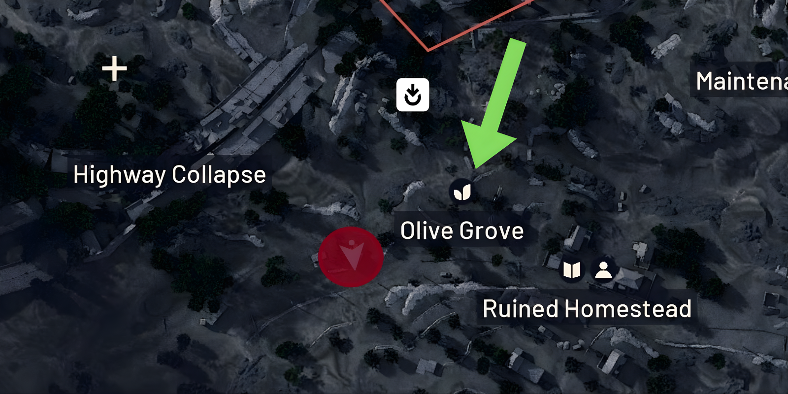 Olive grove on Blue Gate map