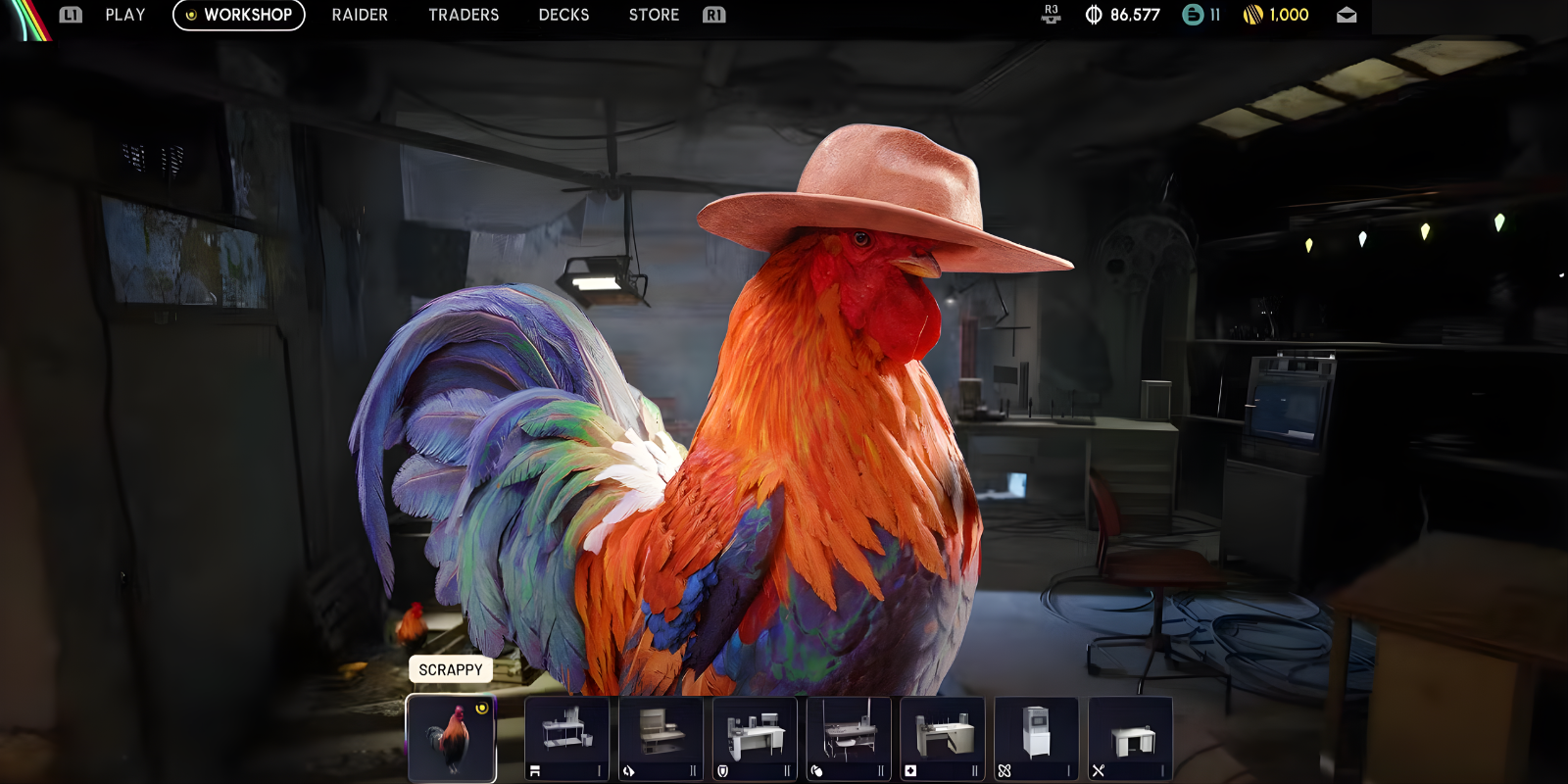 Scrappy upgrade workshop interface