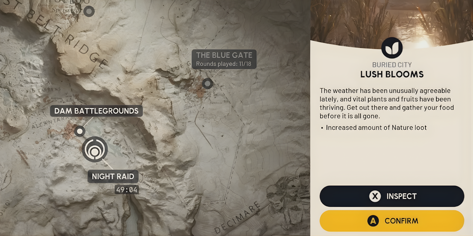 Lush Blooms event active on map selection