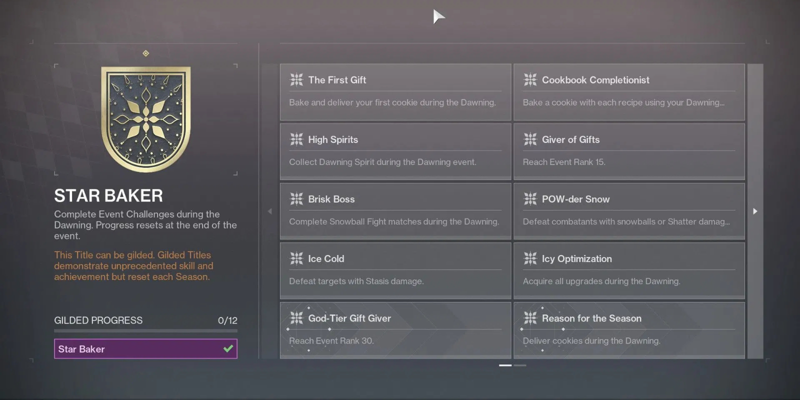 Gilded Star Baker title