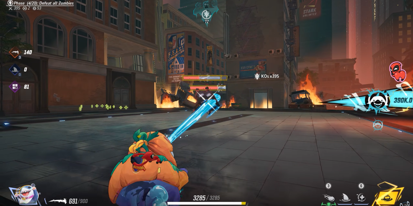 Jeff the Land Shark in Zombie Mode gameplay