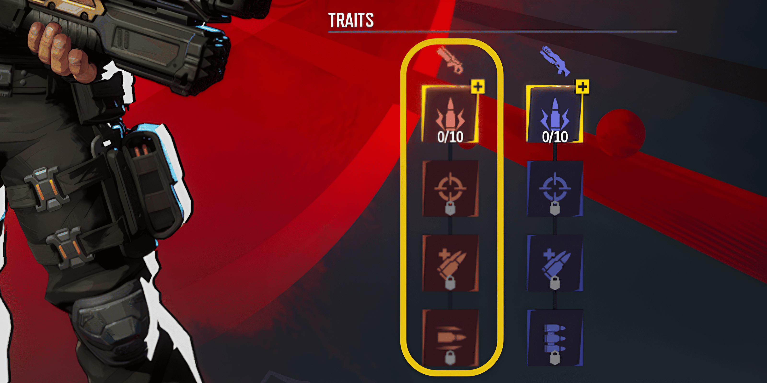 Red trait tree for Adjudication assault rifle