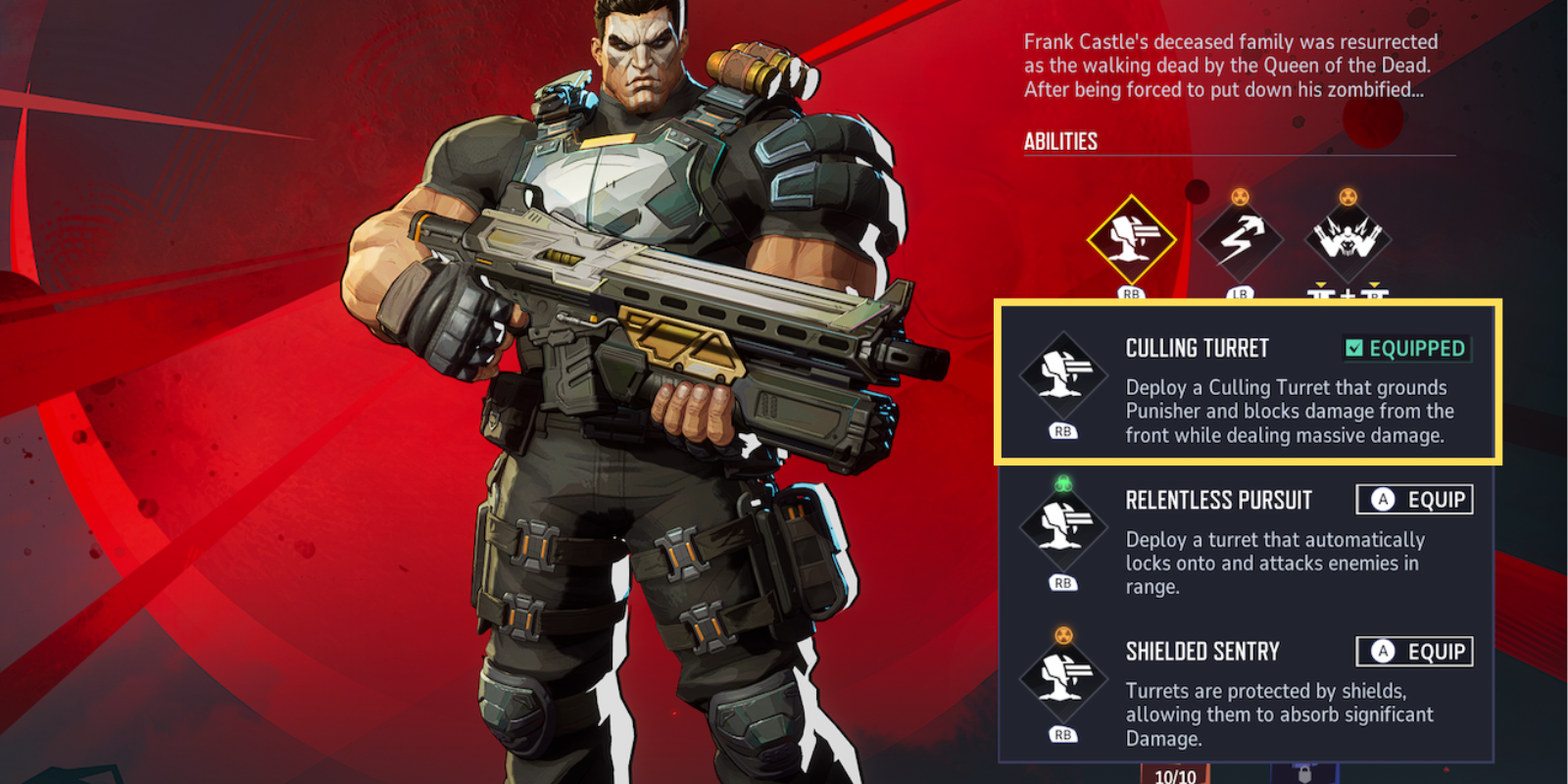 Punisher ability modification options