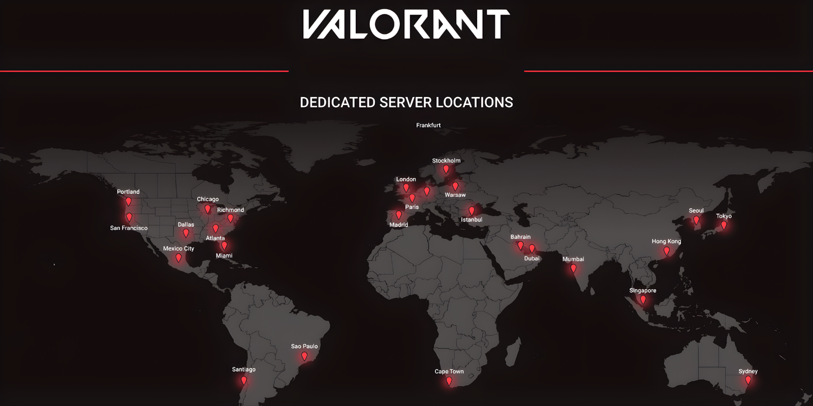 Network infrastructure and server locations