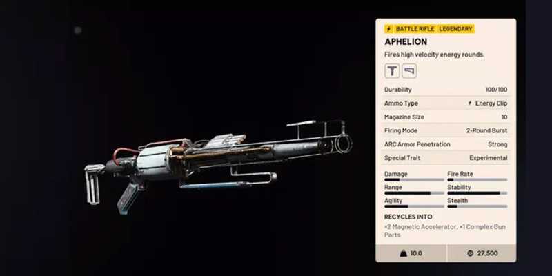 Aphelion Legendary Battle Rifle in Arc Raiders