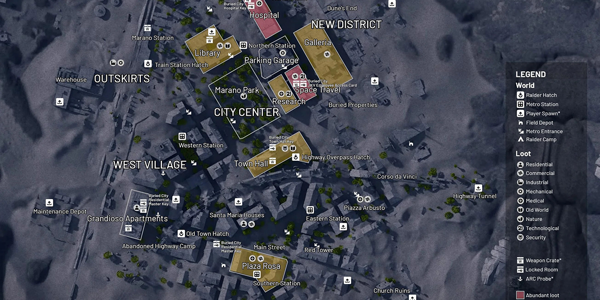 Buried City Blueprint Farming Spots