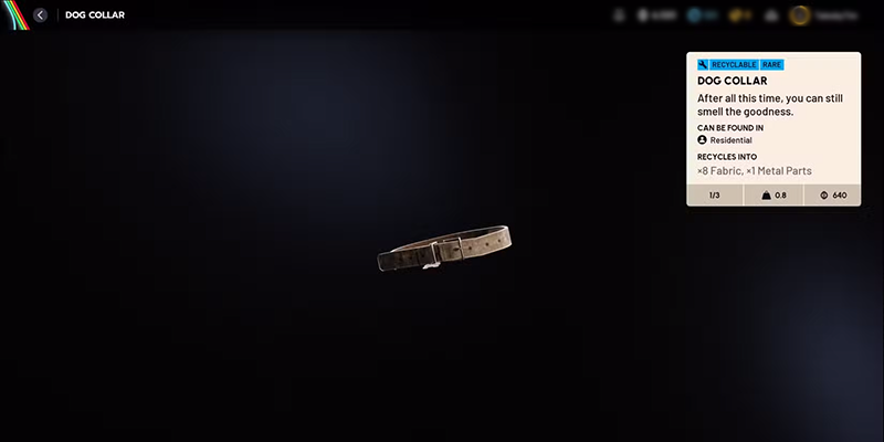 Dog Collar rare item in inventory