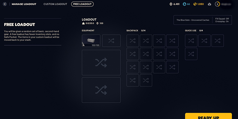Arc Raiders Free Loadout Selection Screen