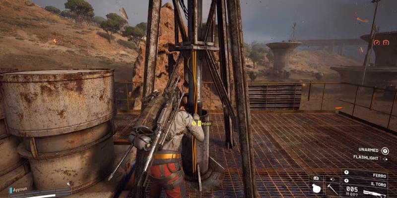 Radar antenna on top of Field Depot roof