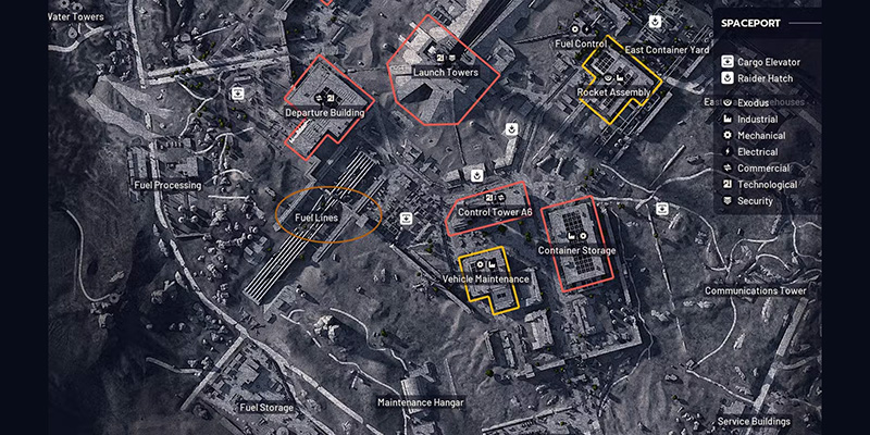 Arc Raiders Spaceport map overview