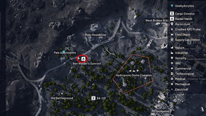 Raider Hatch on the map in ARC Raiders