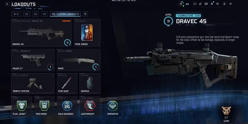 Dravec 45 SMG Loadout