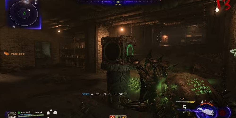 Clearing the lockdown by destroying green orbs