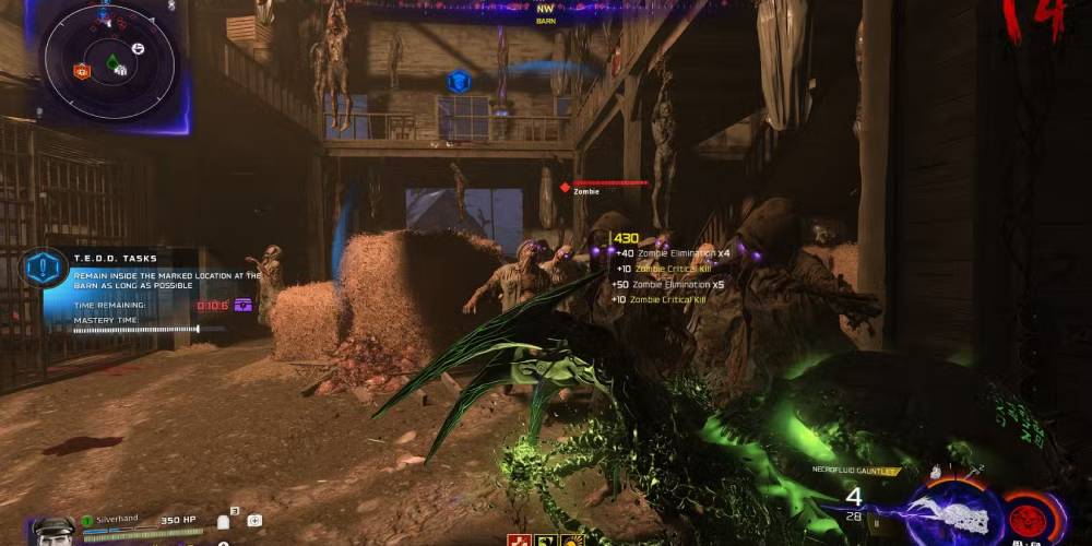 Using the Necrofluid Gauntlet in combat