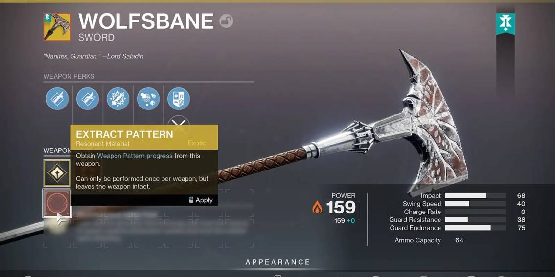 Wolfsbane Exotic Sword Destiny 2