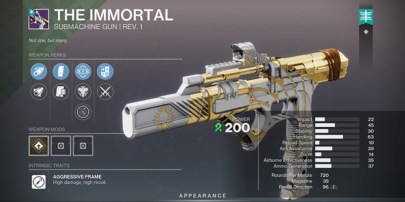 The Immortal SMG