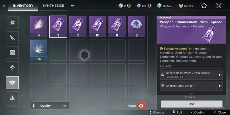 Weapon Enhancement Prisms