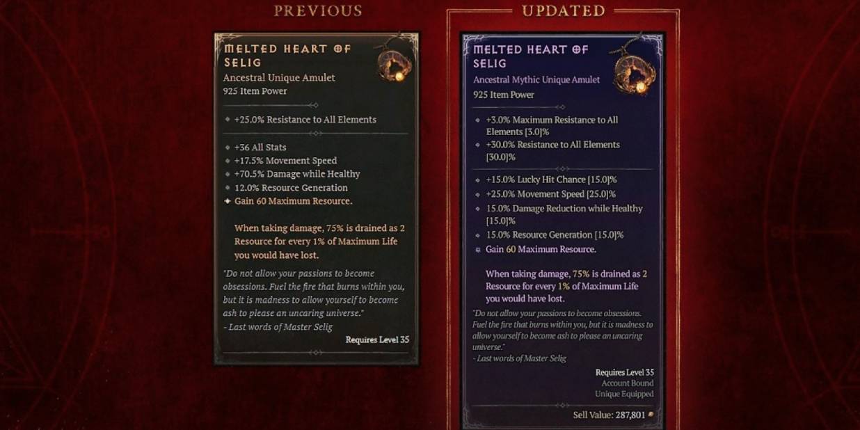 Melted Heart of Selig Mythic Unique