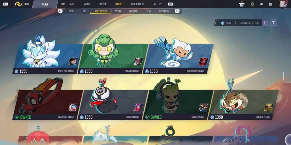 Marvel Rivals Accessory Store Interface