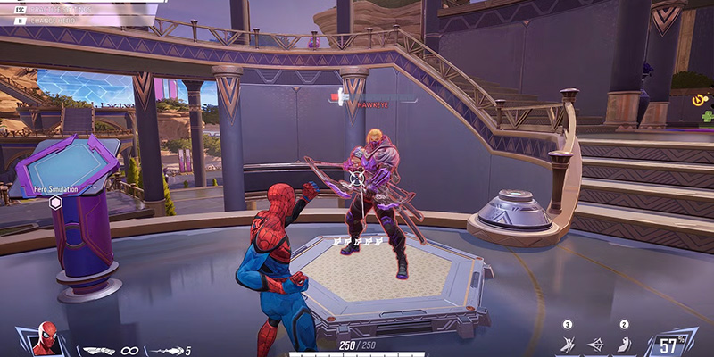 Spider-Man countering Hawkeye