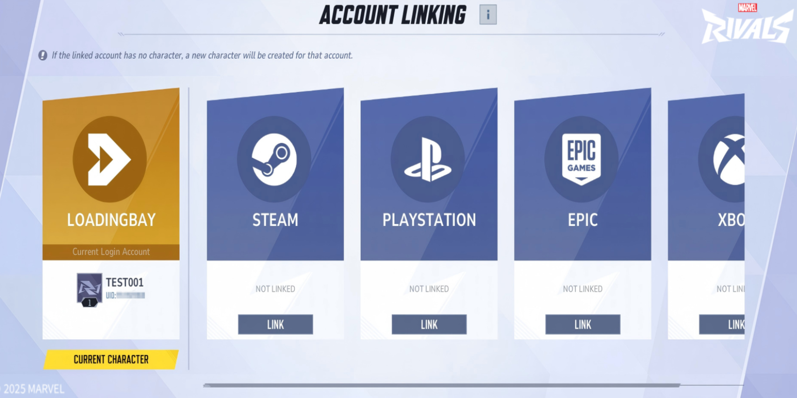 Marvel Rivals Account Management Interface
