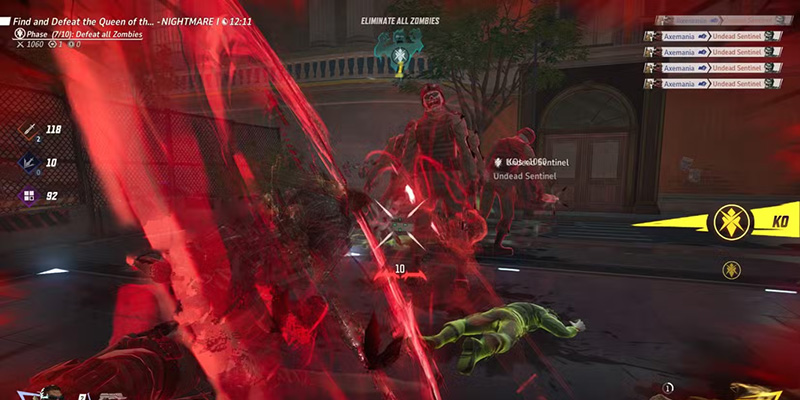 Blade fighting zombies in Nightmare 4 difficulty