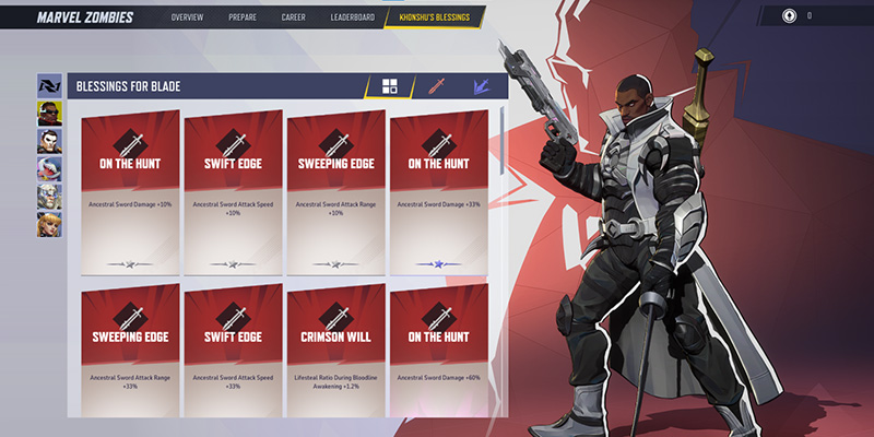 Khonshu's Blessing shop showing available upgrades