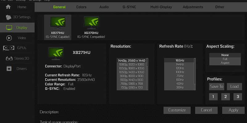 Nvidia Control Panel Interface