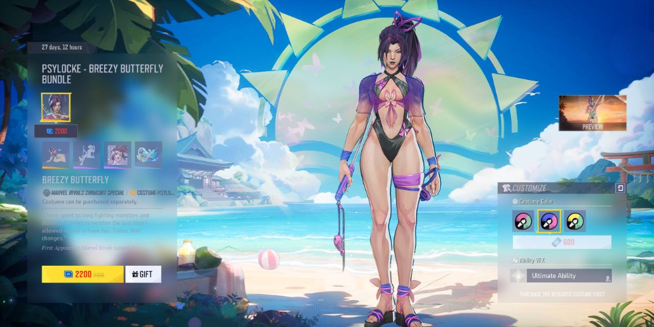 Psylocke Breezy Butterfly cosmetic set
