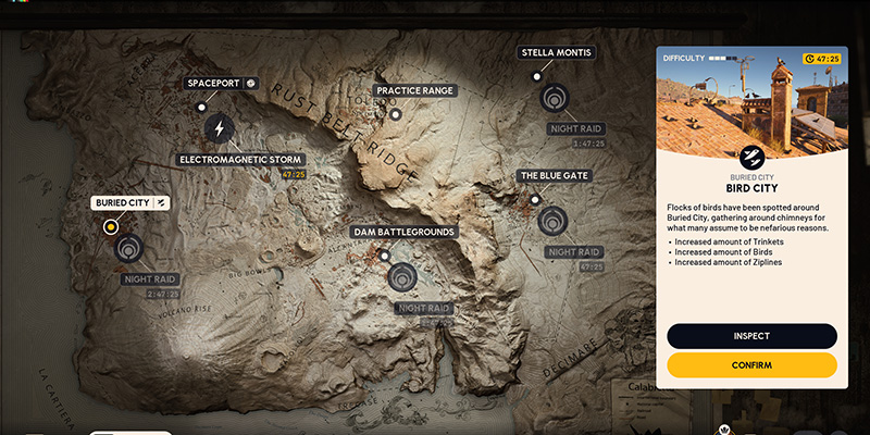 ARC Raiders Bird City event on Buried City map