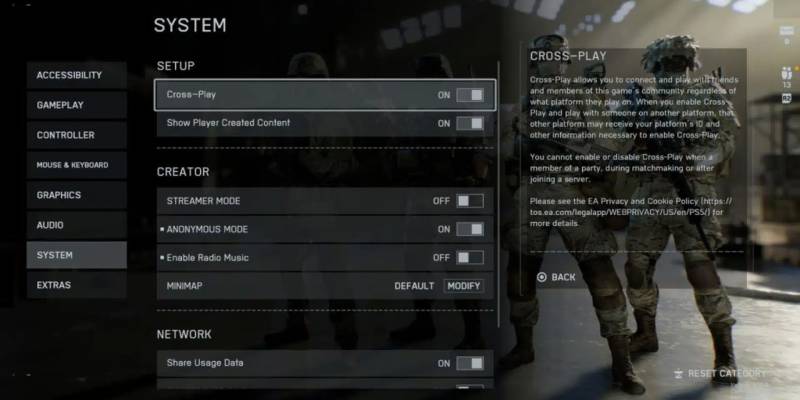 Cross-platform play options