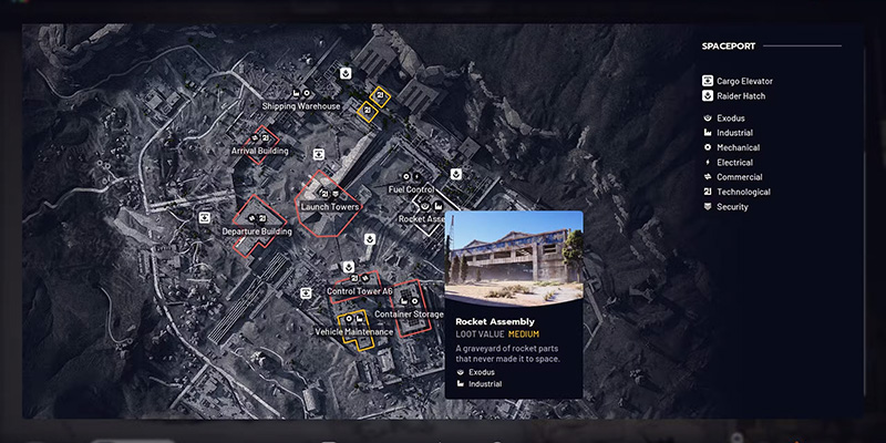 Map showing optimal battery farming locations in ARC Raiders