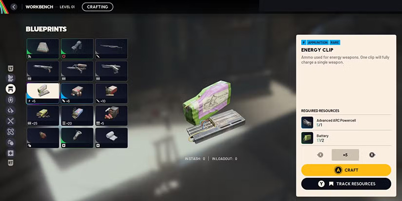 Energy Clip crafting interface showing the profitable recipe