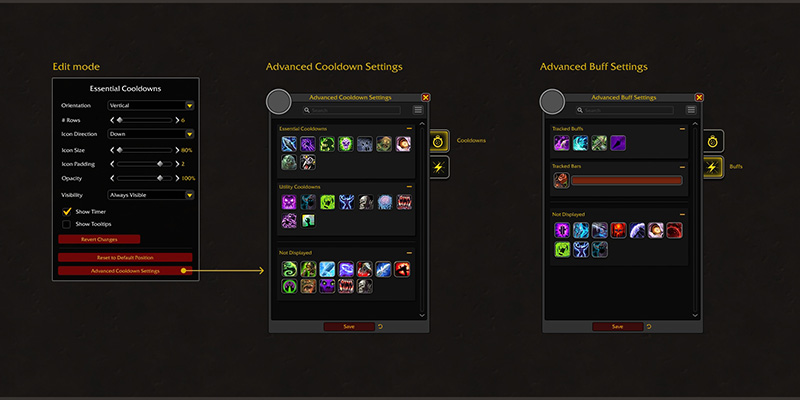 World of Warcraft Cooldown Manager Interface