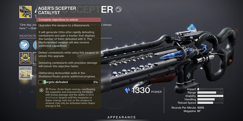 Ager's Scepter Catalyst Effects