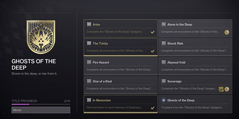 Ghoul title requirements