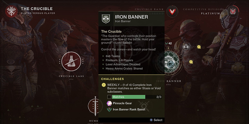 Iron Banner Challenges