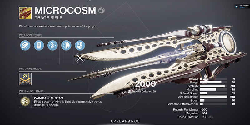 Microcosm Exotic Trace Rifle