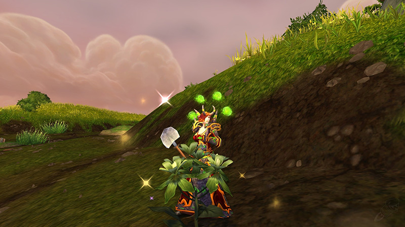 Druid gathering herbs in travel form