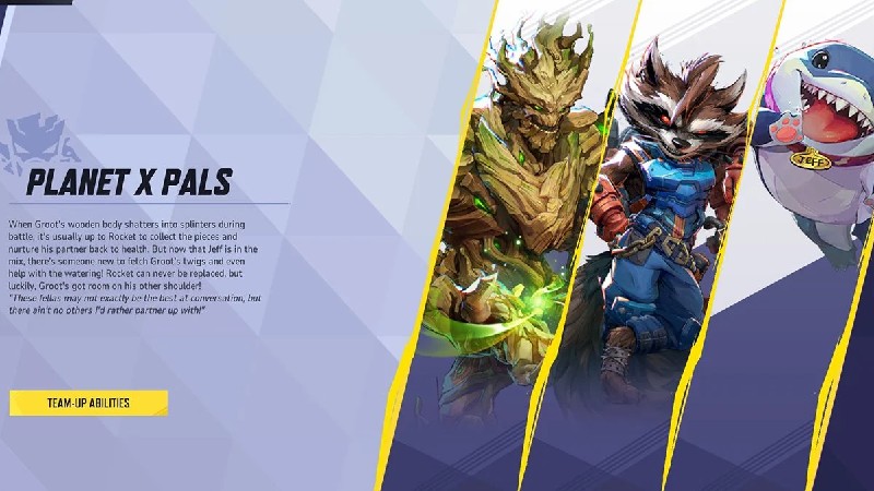 Groot working with teammates